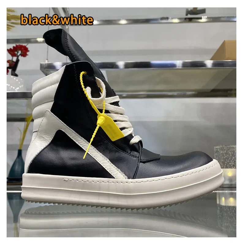 Ro Shoes Men Leather 2025 New Earthy Grey Cow Suede Lace Up Zipper Thick Sole Luxury Geo Women Street Hip-hop Casual Flat Boots