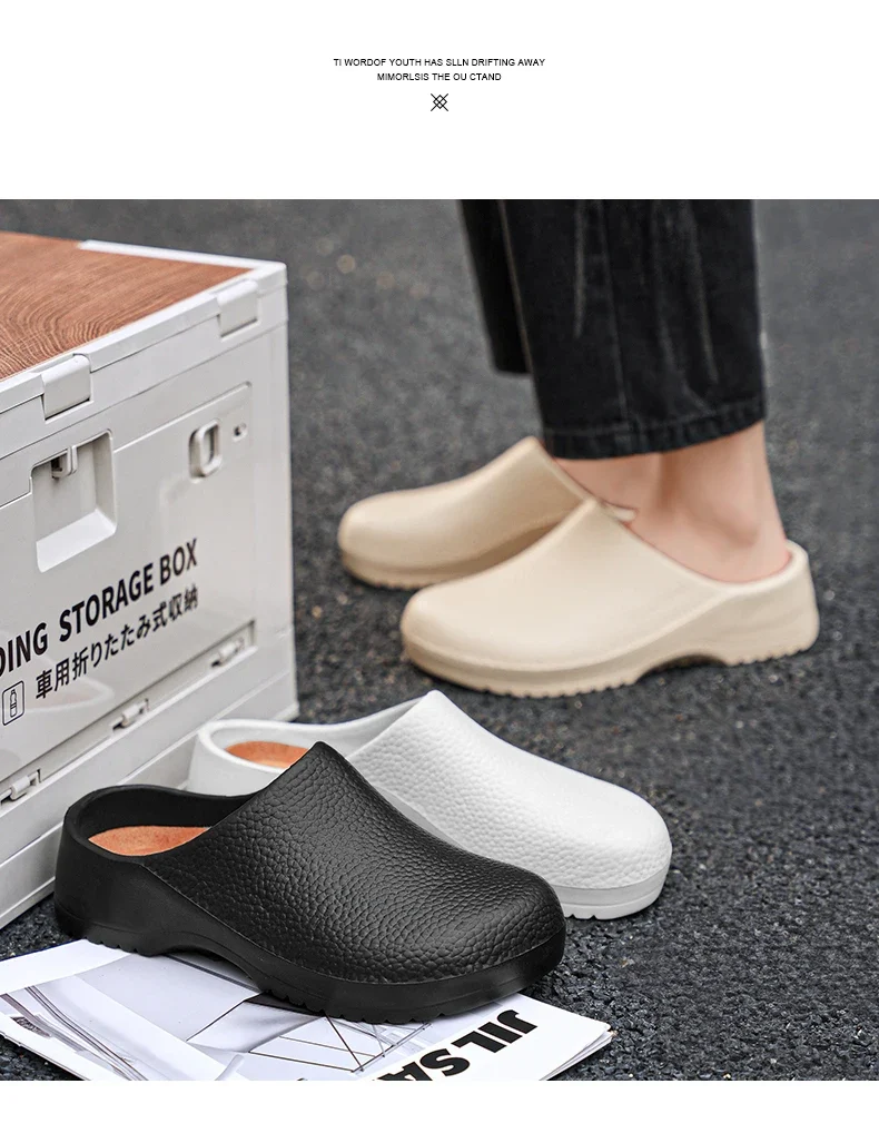 Men Chef Shoe Slippers Couples Garden Clogs Women Water Proof Cozy Sandals For Pet Workers Outdoor Fishing Shoes Doctor Shoes