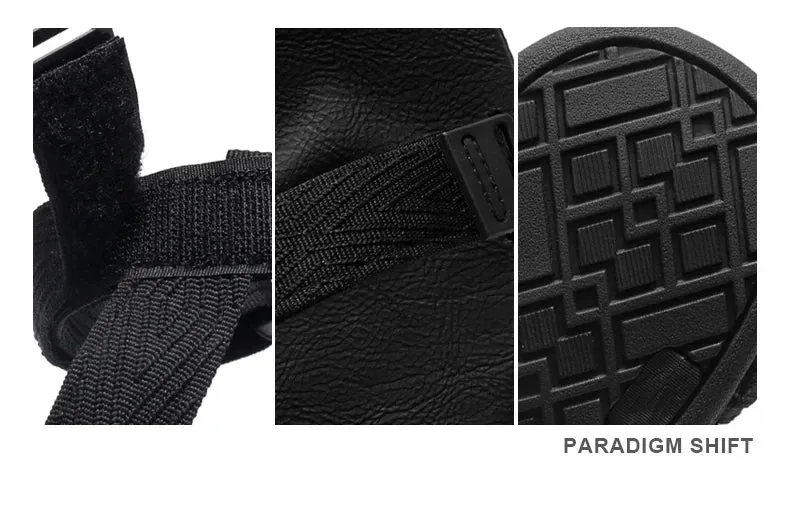 Black Men's Outdoor Casual Arch Support Sandals Anti-Slip Breathable Beach Holiday Sports Sandals for Summer Walking Size 40-45