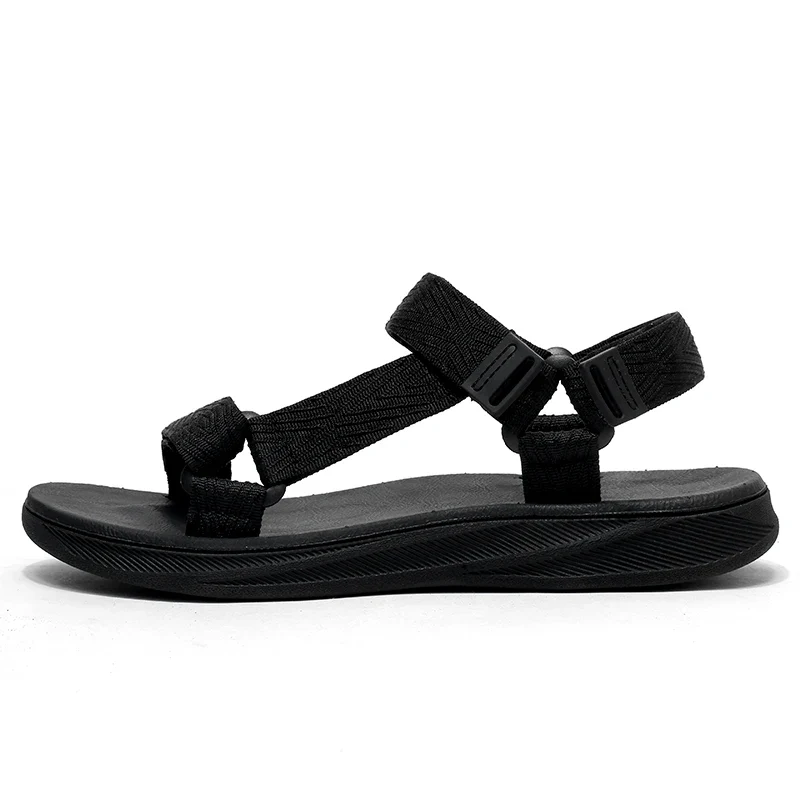 Black Men's Outdoor Casual Arch Support Sandals Anti-Slip Breathable Beach Holiday Sports Sandals for Summer Walking Size 40-45