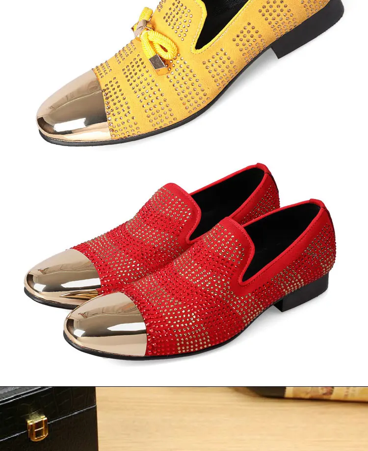 Autumn Metal Soup diamond COW LEATHER Luxurious Commercial affairs Customized Personality Party Socialize Shoes