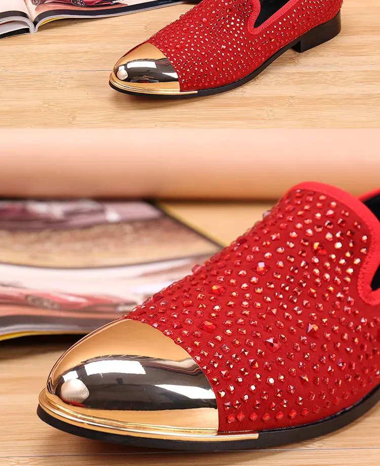 Autumn Metal Soup diamond COW LEATHER Luxurious Commercial affairs Customized Personality Party Socialize Shoes