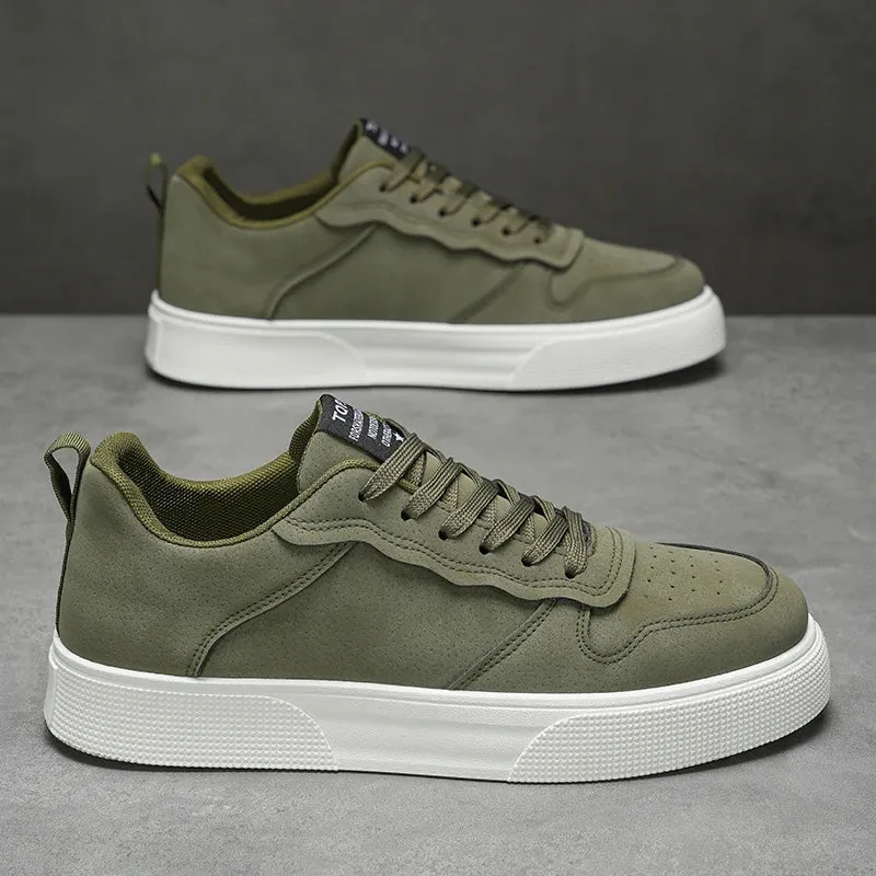 Men's Shoes Spring and Autumn New Style Green Black Red Sports Shoes Soft Sole Breathable Men's Low-Top Versatile Casual Shoes
