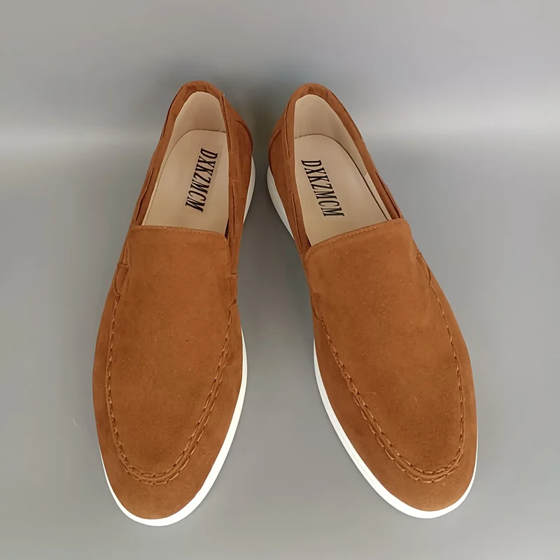 Fashion Classic Suede Leather Loafers Men Casual Shoes Luxury Brand Mens Breathable Slip on Driving Shoes Moccasins