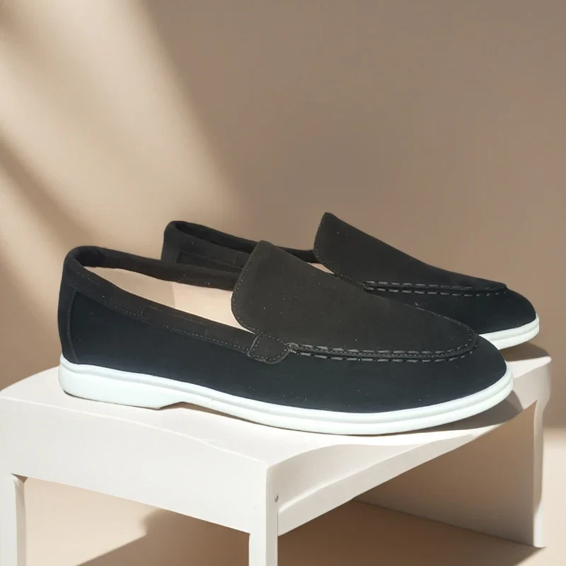 Fashion Classic Suede Leather Loafers Men Casual Shoes Luxury Brand Mens Breathable Slip on Driving Shoes Moccasins
