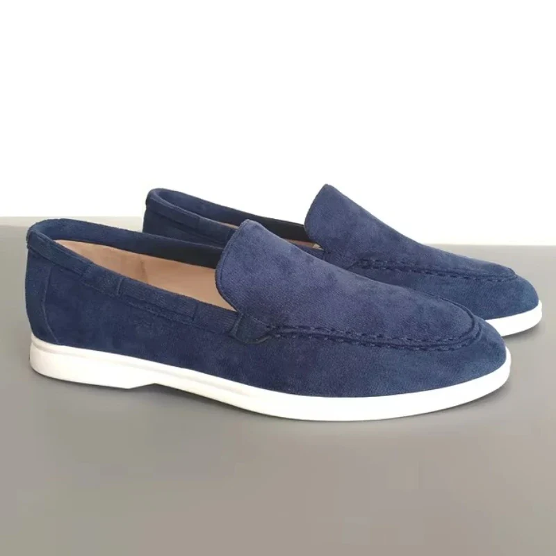 Fashion Classic Suede Leather Loafers Men Casual Shoes Luxury Brand Mens Breathable Slip on Driving Shoes Moccasins