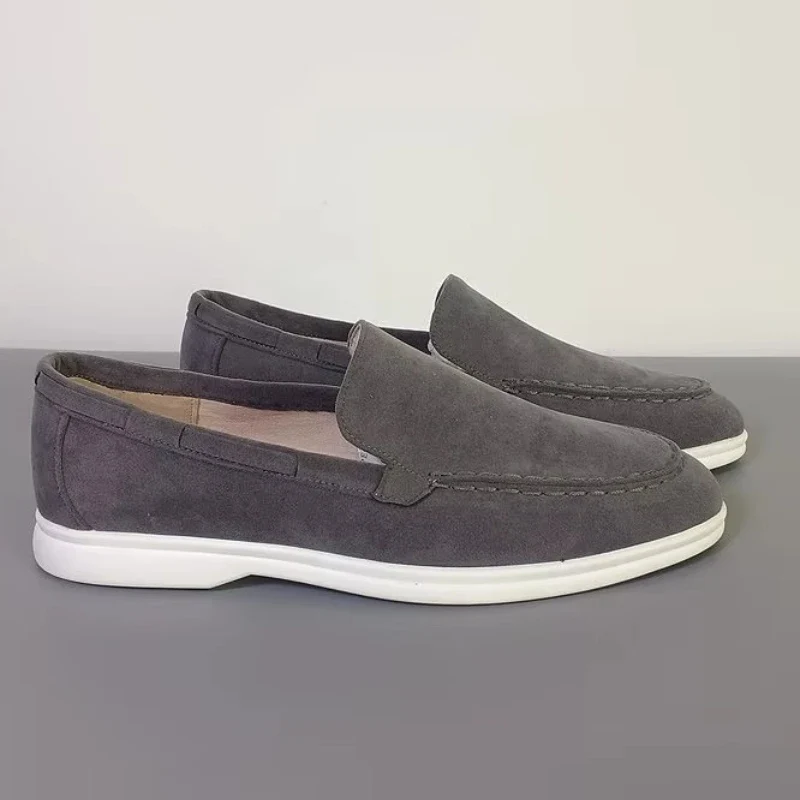 Fashion Classic Suede Leather Loafers Men Casual Shoes Luxury Brand Mens Breathable Slip on Driving Shoes Moccasins