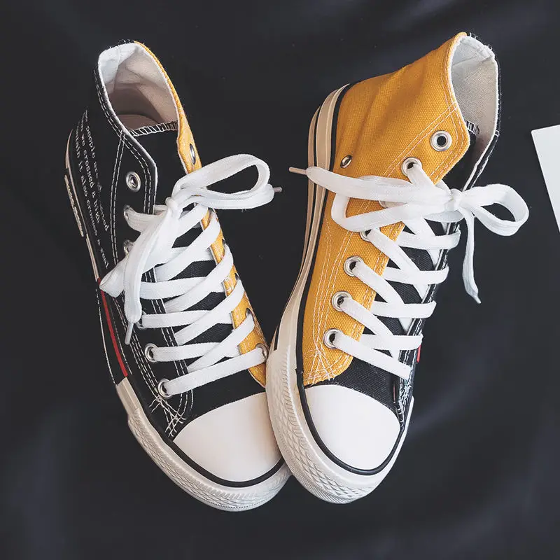 Graffiti Sneakers Men Women Black Ink Dirty Shoes Size 35-44 College Hiphop Style School Couple Shoes 2024 Spring Canvas Sneaker