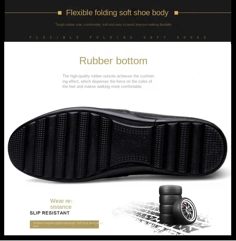 Men's shoes large size simple men's lazy casual shoes for men's black light driving loafers men's shoes leather shoes