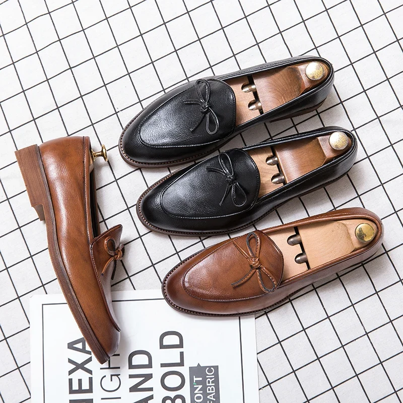 Men Casual Shoes Fashion business dress Soft Moccasins Loafers High-Quality men Leather Wedding shoes Gommino Zapatos Chaussure