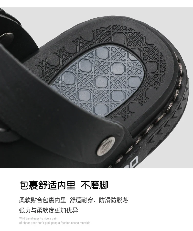 Men's Baotou Sandals Summer new Outdoor Cool Breathable Anti slip Waterproof Beach Shoes Soft Sole Fashion Dual purpose Slippers