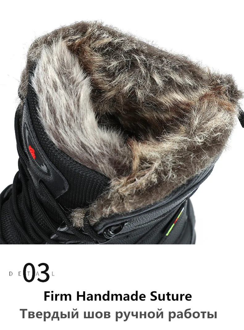Winter Waterproof Men Boots Plush Super Warm Snow Boots Men Sneakers Ankle Boots Outdoor Men's Desert Boots Botas Hombre