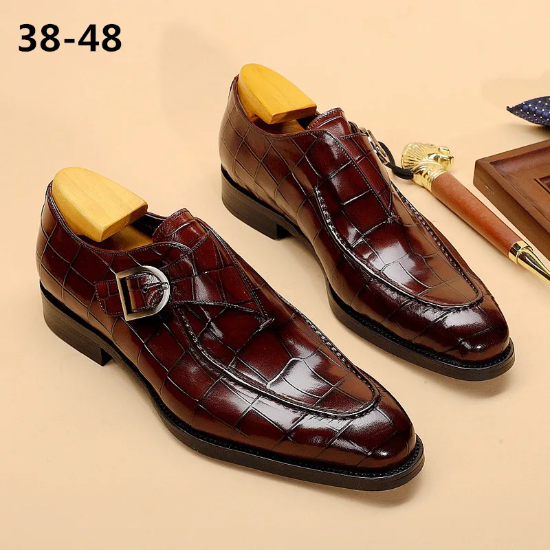 ClassicPattern Business Flat Shoes Men Designer Formal Dress Leather Shoes Men's Loafers Valentine Gifts Shoes