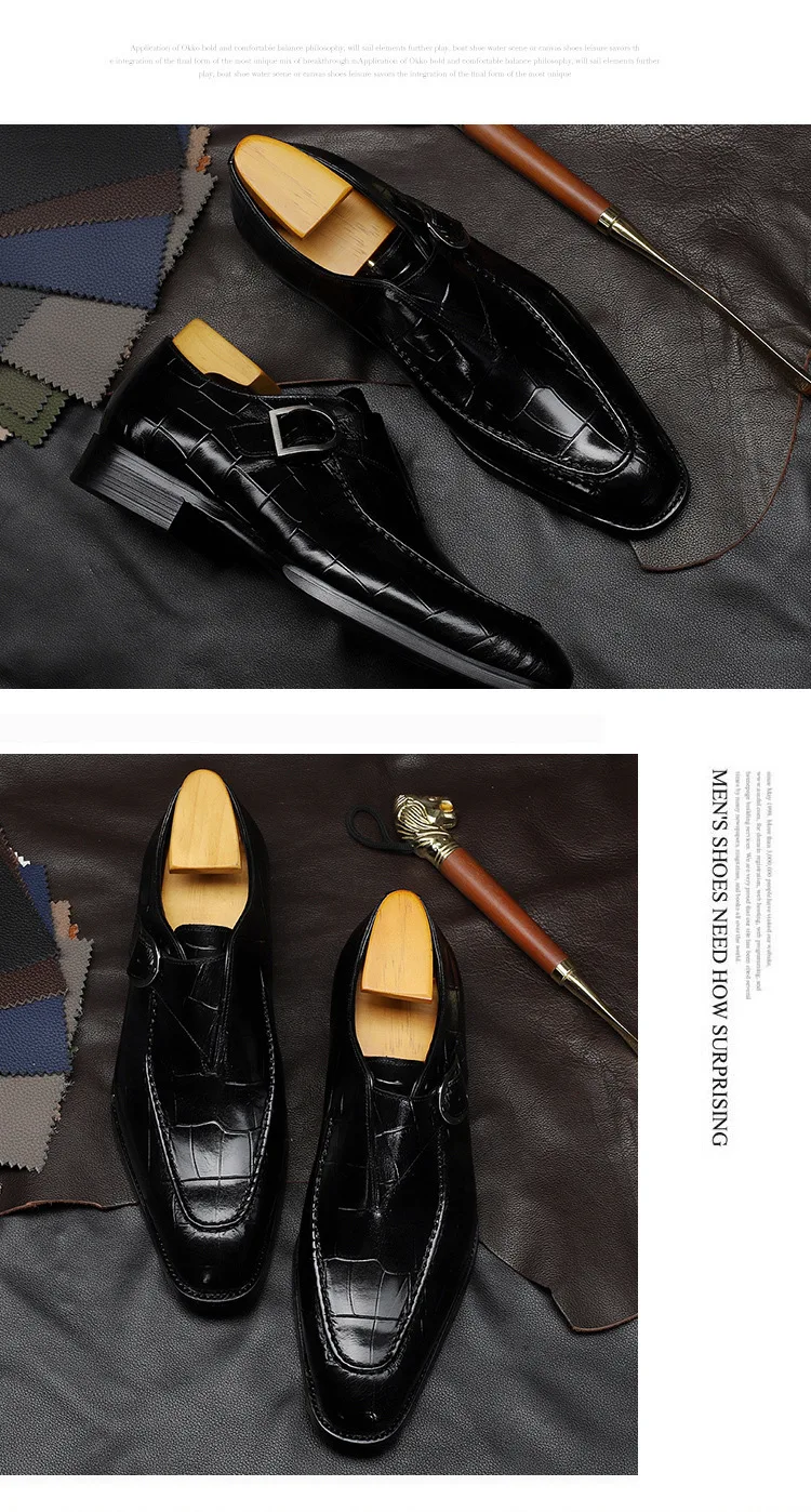 ClassicPattern Business Flat Shoes Men Designer Formal Dress Leather Shoes Men's Loafers Valentine Gifts Shoes