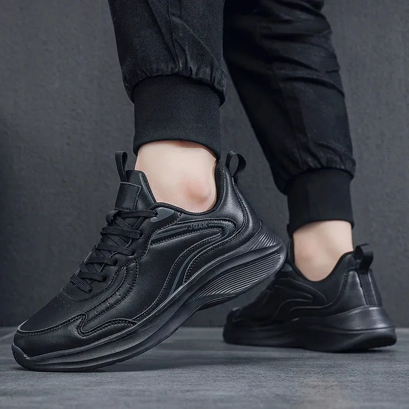 Spring Autumn Mens Leather Casual Sneakers Men Black White Sneakers Cheap Plus Big Size 47 48 49 50 51 52 Dropshipping