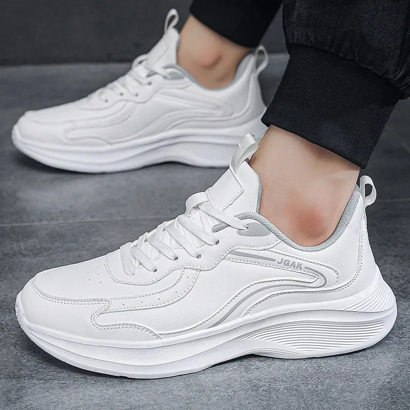 Spring Autumn Mens Leather Casual Sneakers Men Black White Sneakers Cheap Plus Big Size 47 48 49 50 51 52 Dropshipping