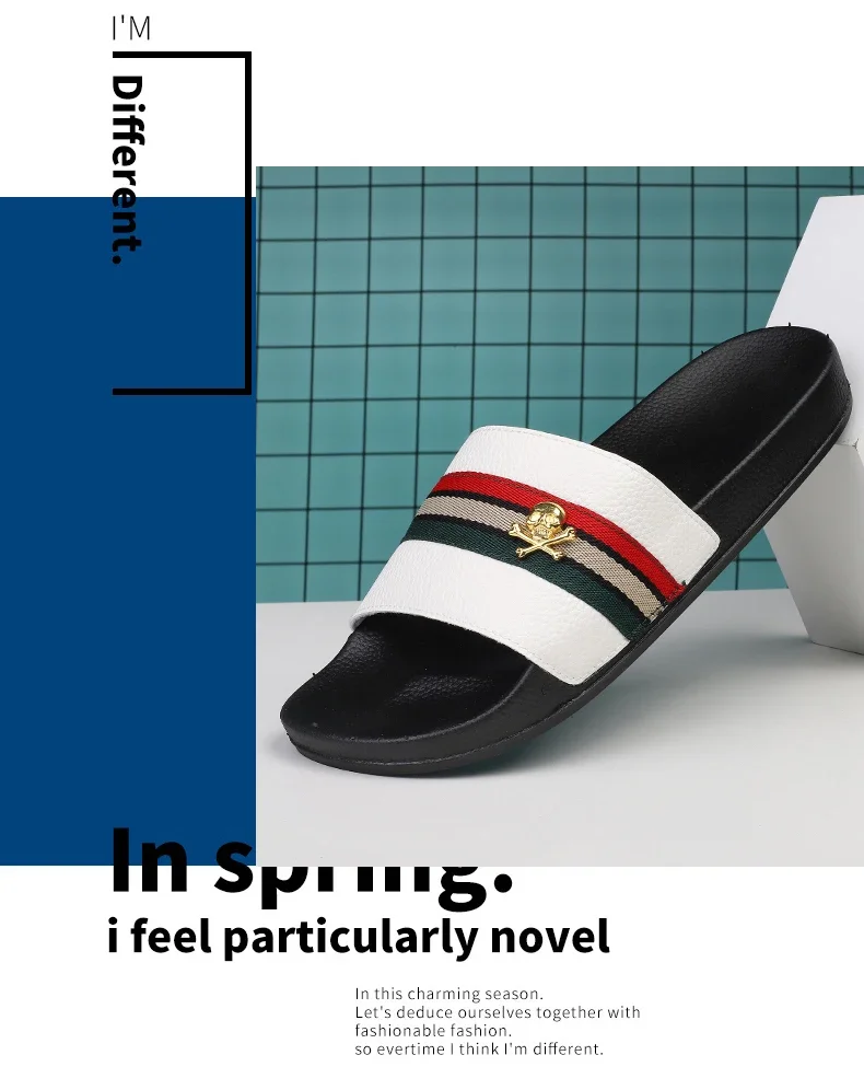 Fashion Brand Slippers for Men Ultra Soft Slides Non-slip Wear-resistant Sandals Men Casual Summer Indoor Outdoor Slippers