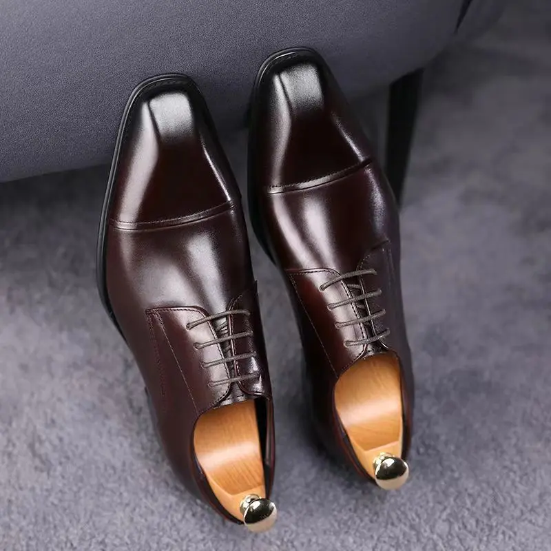 Business Formal Black Leather Shoes Mens Fashion Casual Dress Shoes Classic Italian Formal Oxford Shoes For Men Zapatos Hombre