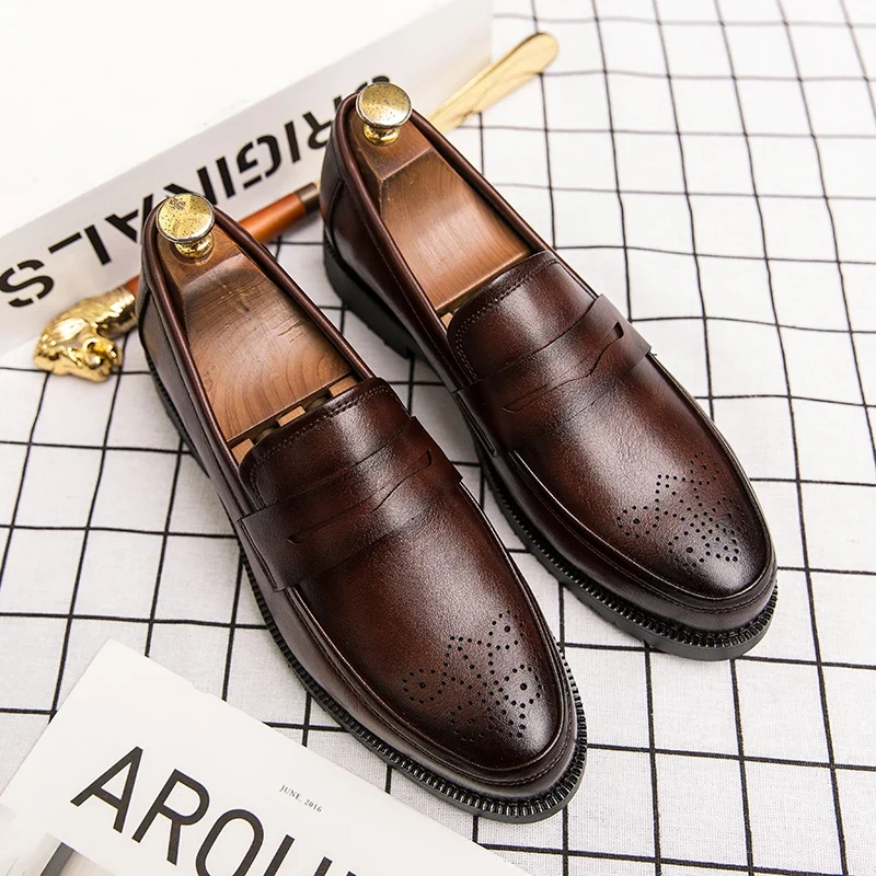 Luxurious Men Dress Shoes Inner High Loafers Men Shoes Casual Shoe Man Fit Classic Party British Men's Height-increasing Shoes