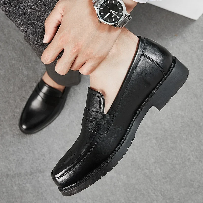 Luxurious Men Dress Shoes Inner High Loafers Men Shoes Casual Shoe Man Fit Classic Party British Men's Height-increasing Shoes