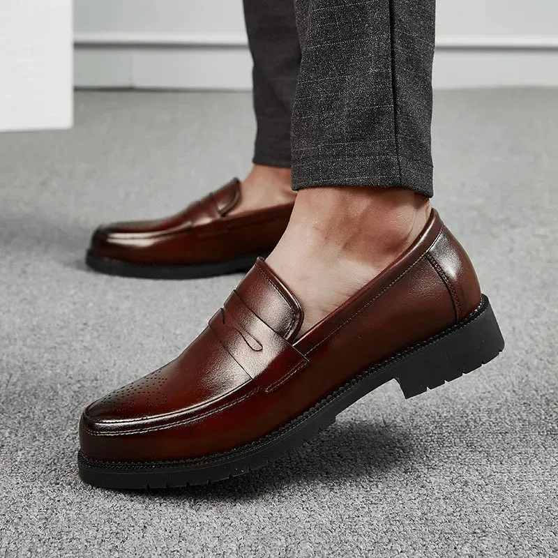 Luxurious Men Dress Shoes Inner High Loafers Men Shoes Casual Shoe Man Fit Classic Party British Men's Height-increasing Shoes