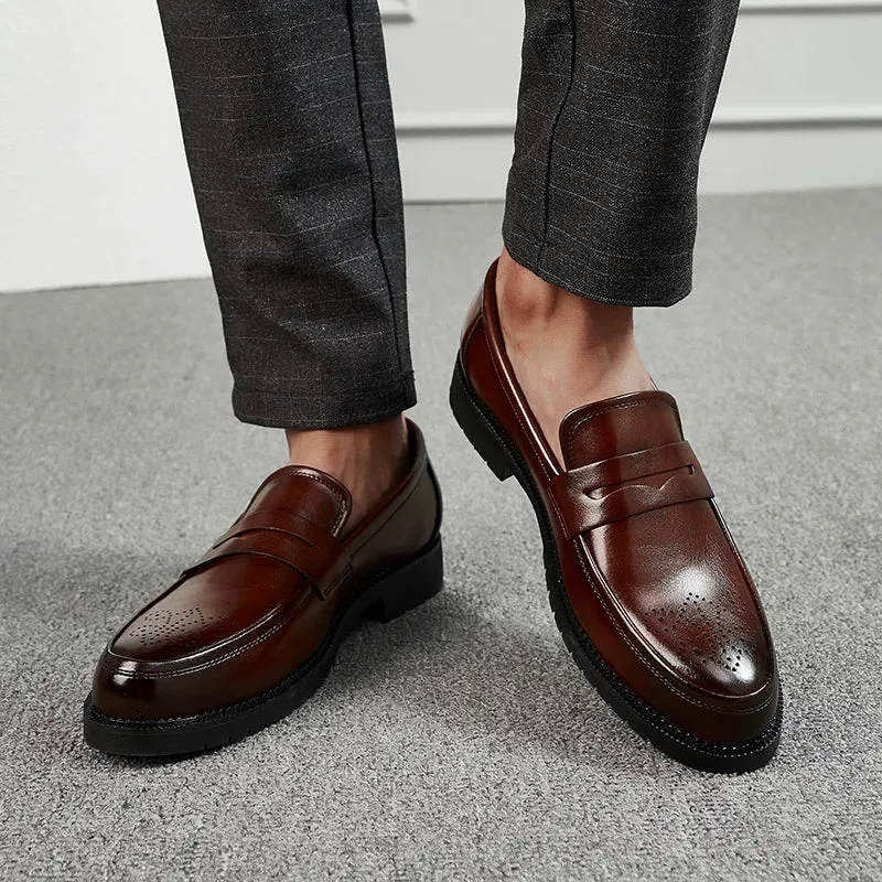 Luxurious Men Dress Shoes Inner High Loafers Men Shoes Casual Shoe Man Fit Classic Party British Men's Height-increasing Shoes