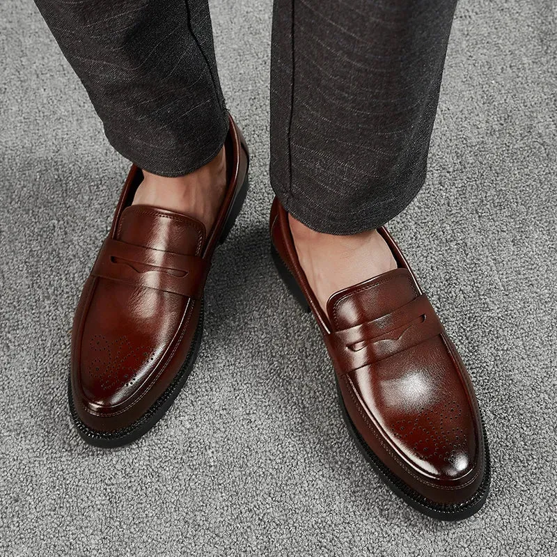 Luxurious Men Dress Shoes Inner High Loafers Men Shoes Casual Shoe Man Fit Classic Party British Men's Height-increasing Shoes