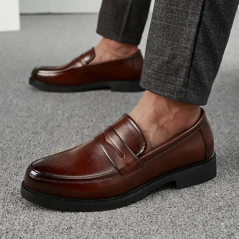 Luxurious Men Dress Shoes Inner High Loafers Men Shoes Casual Shoe Man Fit Classic Party British Men's Height-increasing Shoes
