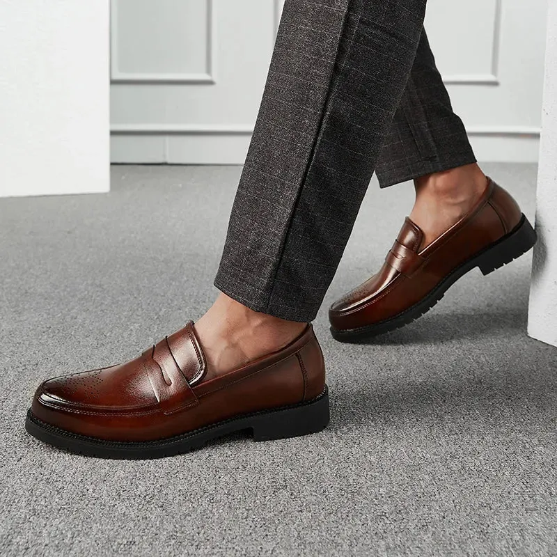 Luxurious Men Dress Shoes Inner High Loafers Men Shoes Casual Shoe Man Fit Classic Party British Men's Height-increasing Shoes
