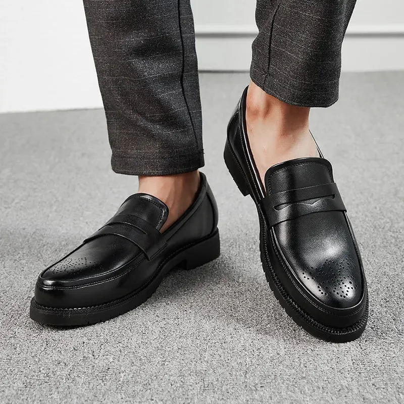 Luxurious Men Dress Shoes Inner High Loafers Men Shoes Casual Shoe Man Fit Classic Party British Men's Height-increasing Shoes