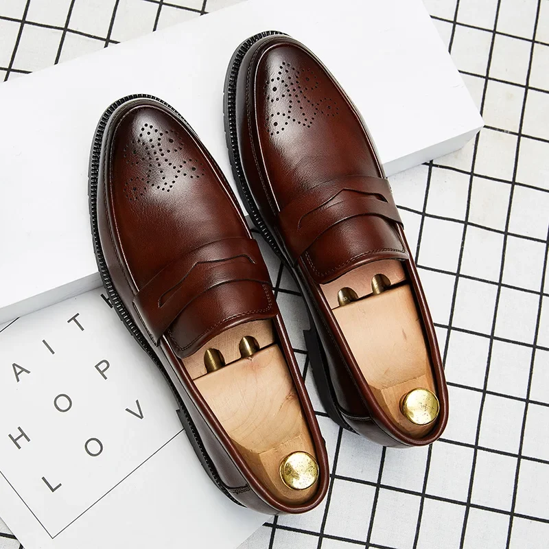 Luxurious Men Dress Shoes Inner High Loafers Men Shoes Casual Shoe Man Fit Classic Party British Men's Height-increasing Shoes