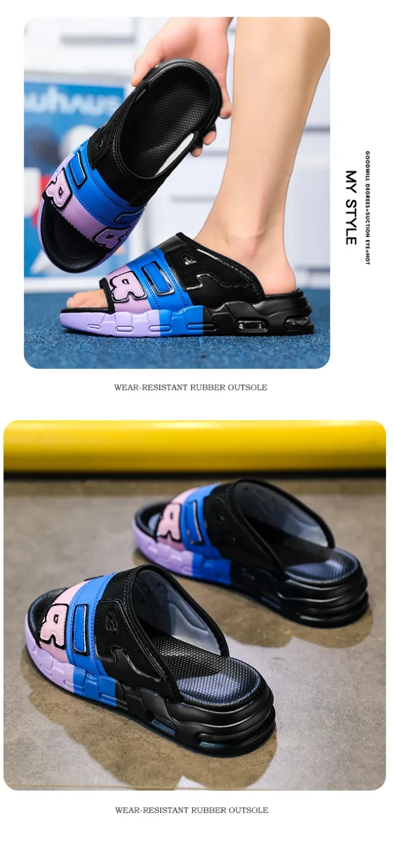 High Quality Slippers for Men Air Cushion Design Slide Man Summer New PVC Soft Non Slip Mens Sports Flip Flops Chanclas Hombrew