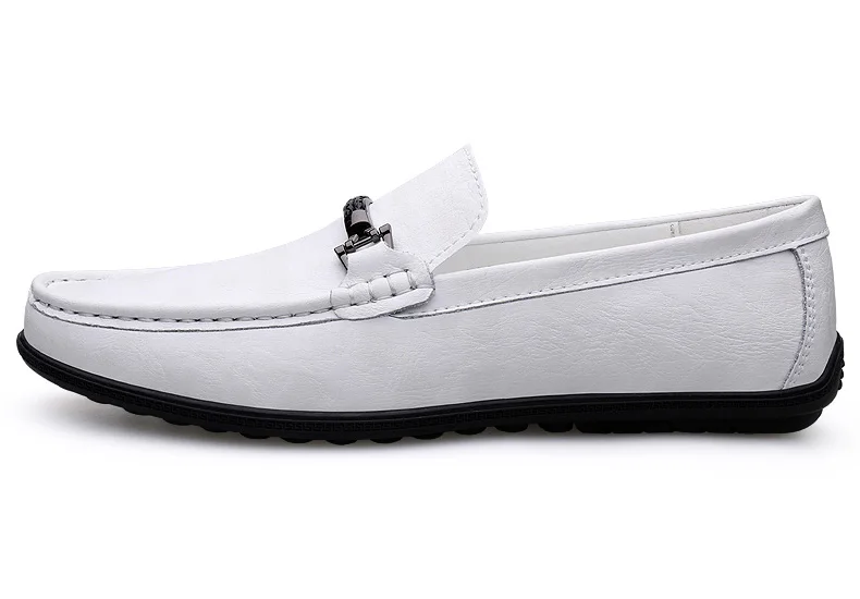 Men Loafers Slip on White Leather Shoes Casual Fashion Luxury Shoes Designer Italian Brand Loafer Moccasins Four Seasons