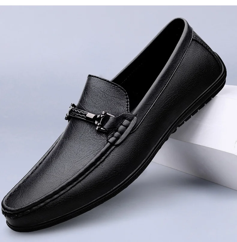 Men Loafers Slip on White Leather Shoes Casual Fashion Luxury Shoes Designer Italian Brand Loafer Moccasins Four Seasons