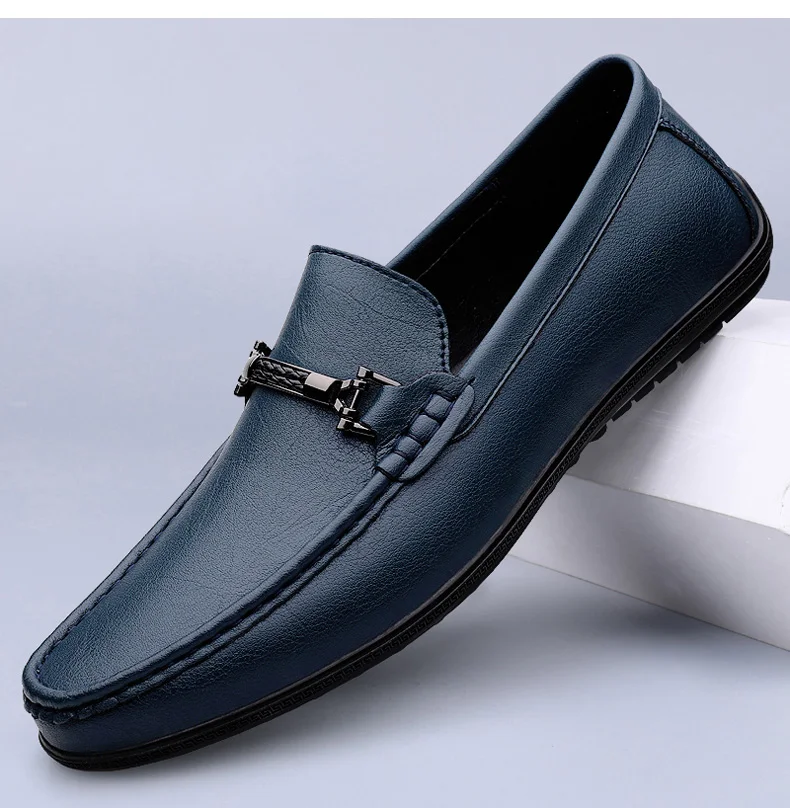 Men Loafers Slip on White Leather Shoes Casual Fashion Luxury Shoes Designer Italian Brand Loafer Moccasins Four Seasons