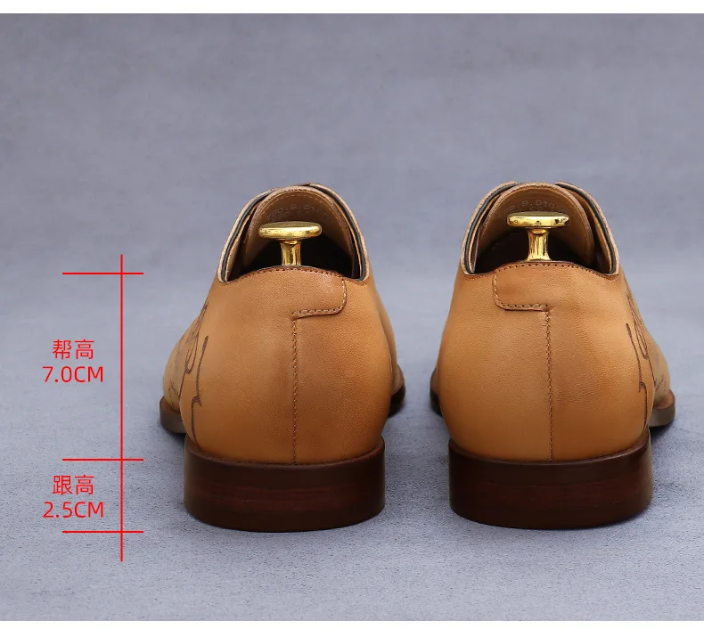 British Trend Mens Dress Shoes Elegant Genuine Cow Leather 2023 Autumn Designer New Style Oxfords Wedding Social Shoes Man