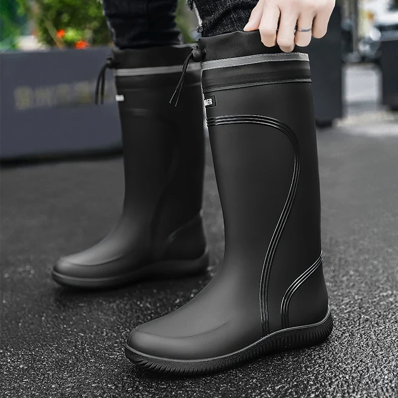 Rain shoes men's waterproof rainproof boots four season soft soles non-slip comfort outdoor work water shoes male's water boots