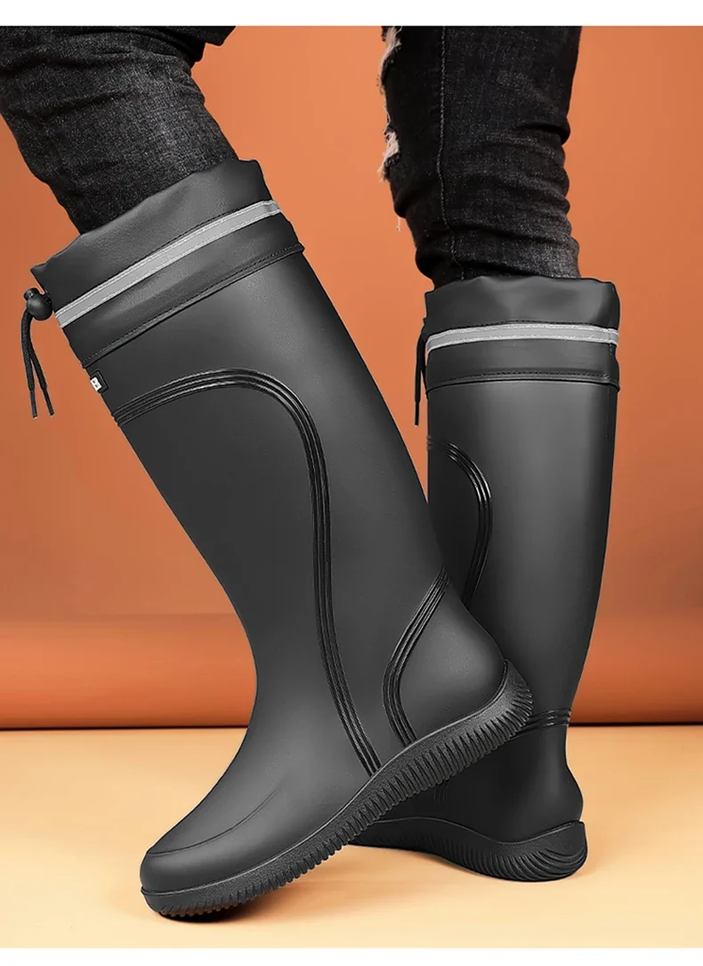 Rain shoes men's waterproof rainproof boots four season soft soles non-slip comfort outdoor work water shoes male's water boots
