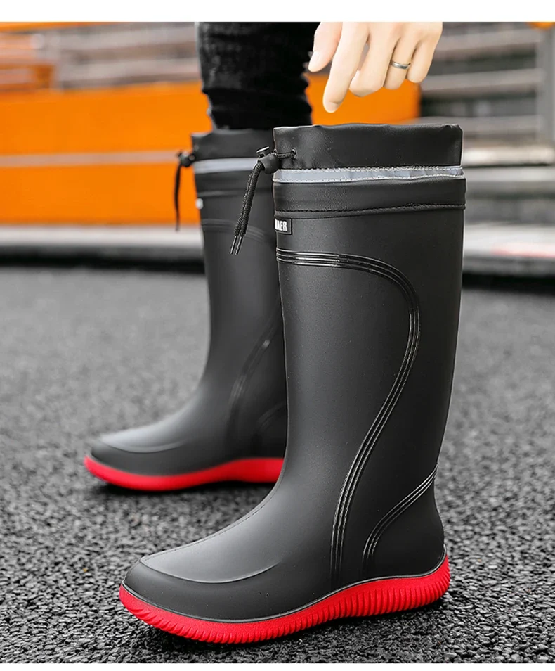 Rain shoes men's waterproof rainproof boots four season soft soles non-slip comfort outdoor work water shoes male's water boots