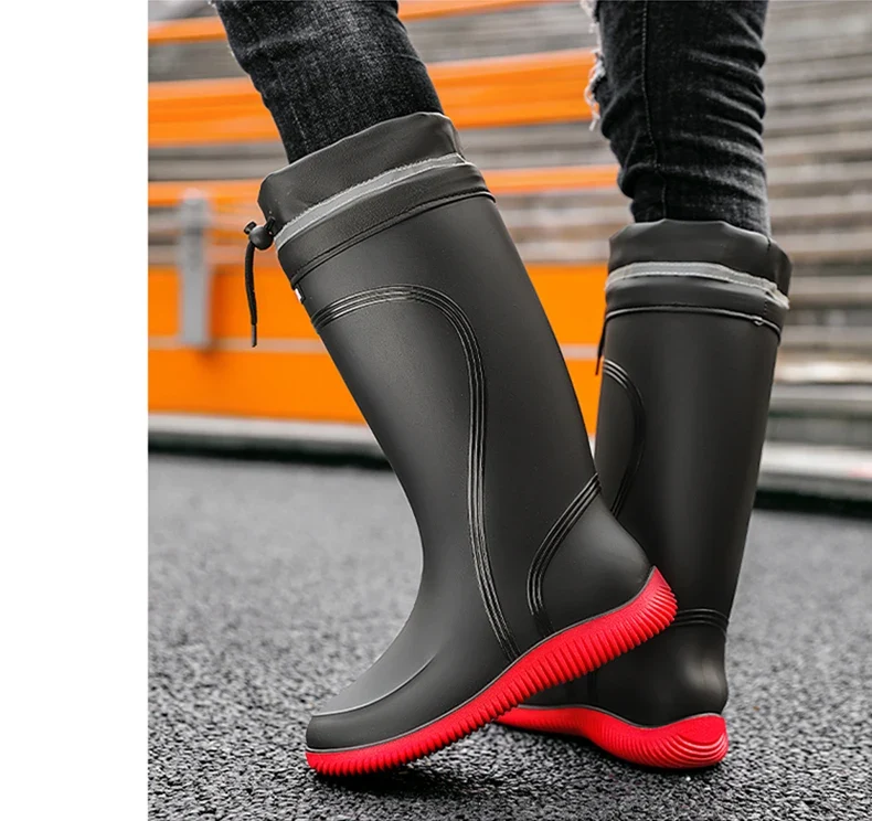 Rain shoes men's waterproof rainproof boots four season soft soles non-slip comfort outdoor work water shoes male's water boots