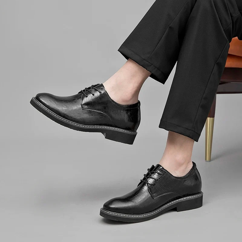 Business Men Elevator Shoes Leisure Height Increase Insole 6cm High Heel Tall Man