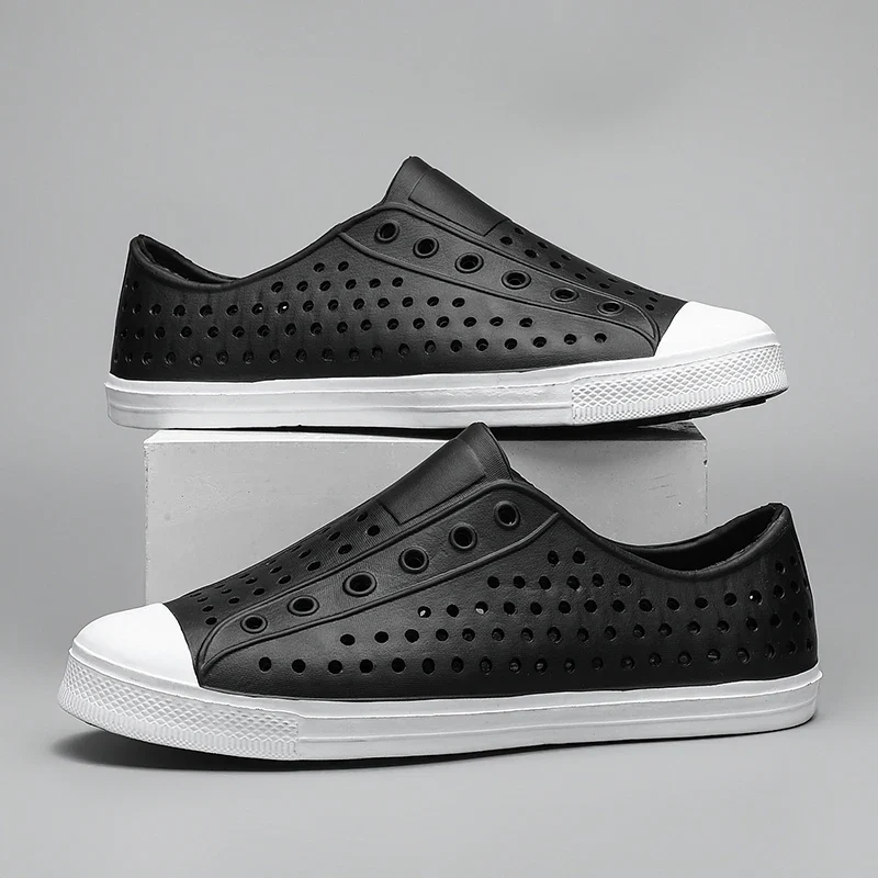 New beach sandals perforated shoes men's anti slip work shoes summer garden shoes water shoes ultra light outdoor walking shoes