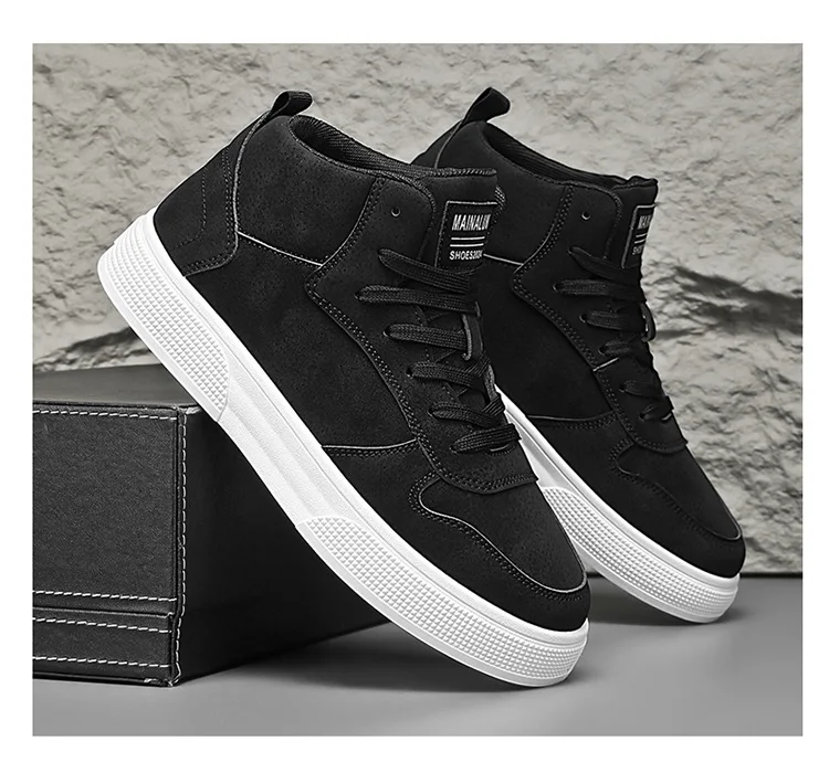 Brand Men's Vulcanzed Shoes Platform High Top Man Sneakers Lightweight Male Running Shoes Breathable Comfort Casual Sport Shoes