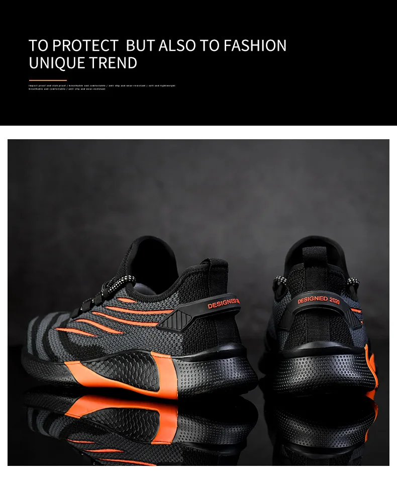 Men Work Safety Shoes Anti-puncture Working Sneakers Male Indestructible Work Shoes Men Boots Lightweight Men Shoes Safety Boots