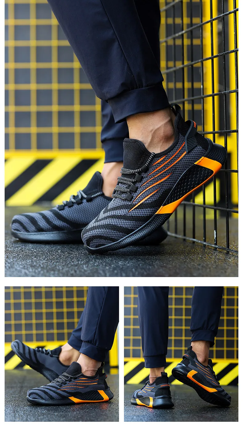 Men Work Safety Shoes Anti-puncture Working Sneakers Male Indestructible Work Shoes Men Boots Lightweight Men Shoes Safety Boots