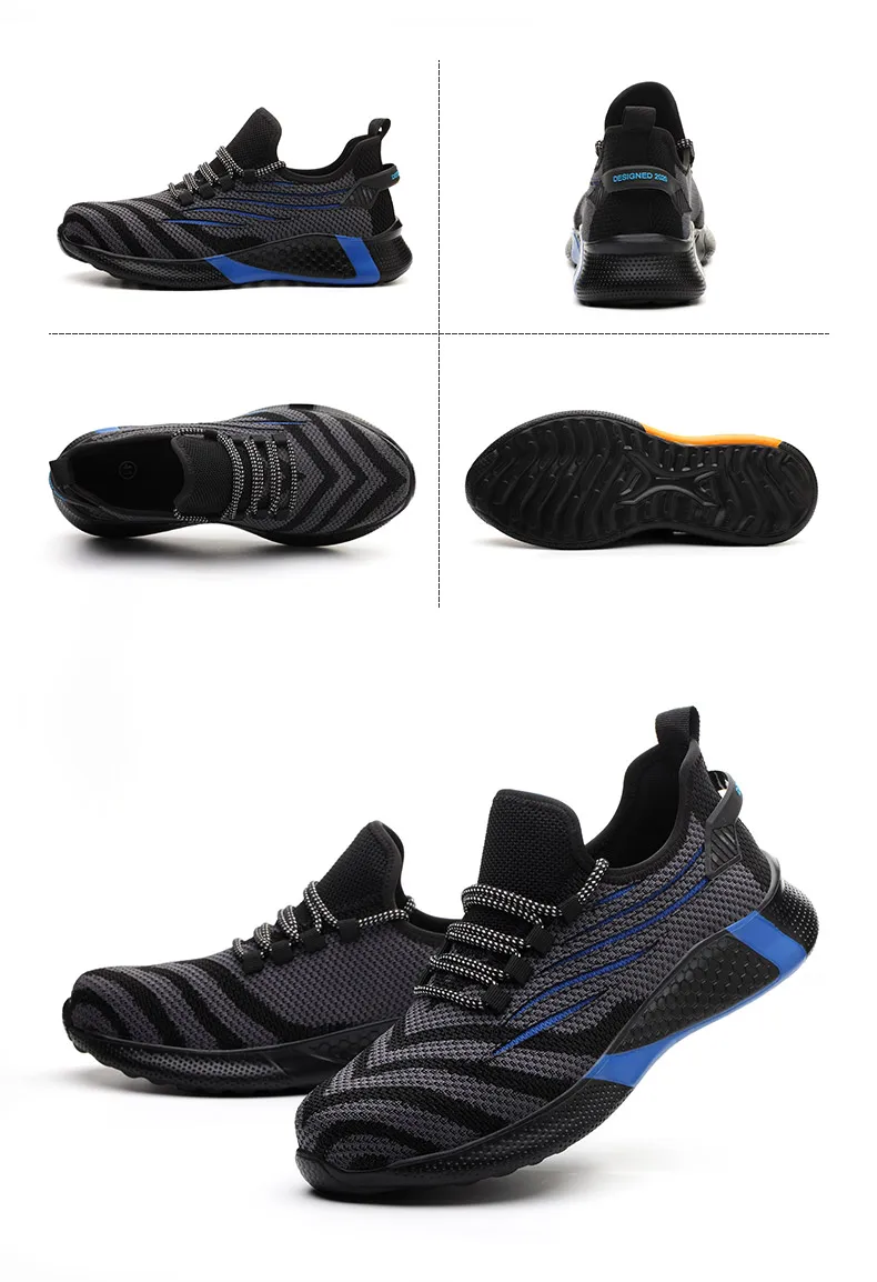 Men Work Safety Shoes Anti-puncture Working Sneakers Male Indestructible Work Shoes Men Boots Lightweight Men Shoes Safety Boots