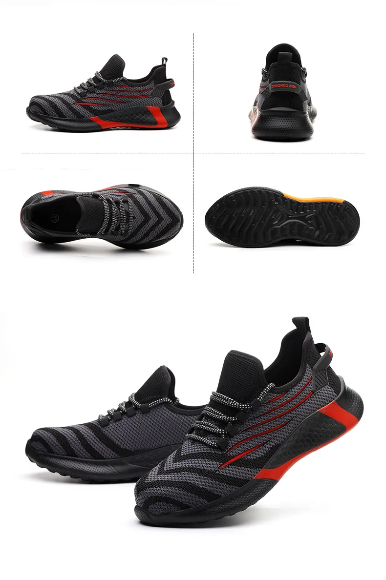 Men Work Safety Shoes Anti-puncture Working Sneakers Male Indestructible Work Shoes Men Boots Lightweight Men Shoes Safety Boots