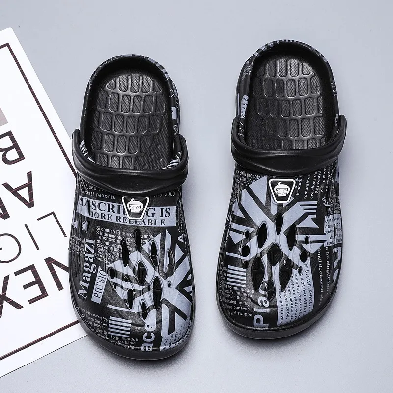 Plus Size 49 Men Non-slip Sandals Clogs Men and Women Home Beach Slippers Breathable Lightweight Men Outdoor House Slides