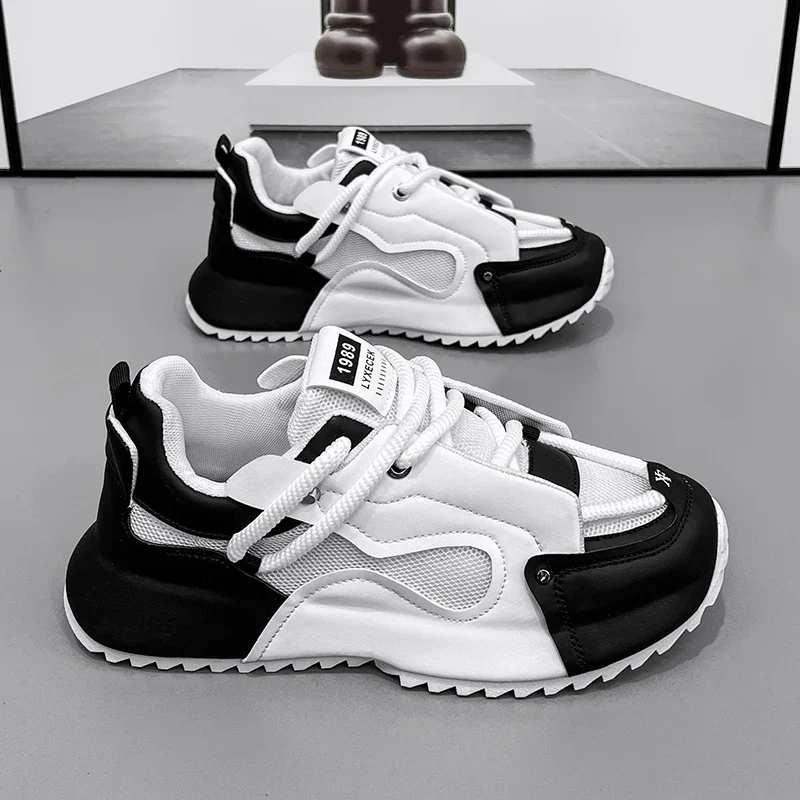 Chunky Sneakers Mens Designer Cover Bottom Sport Shoes Fashion Casual Microfiber Leather Upper Increased Internal Platform Shoes