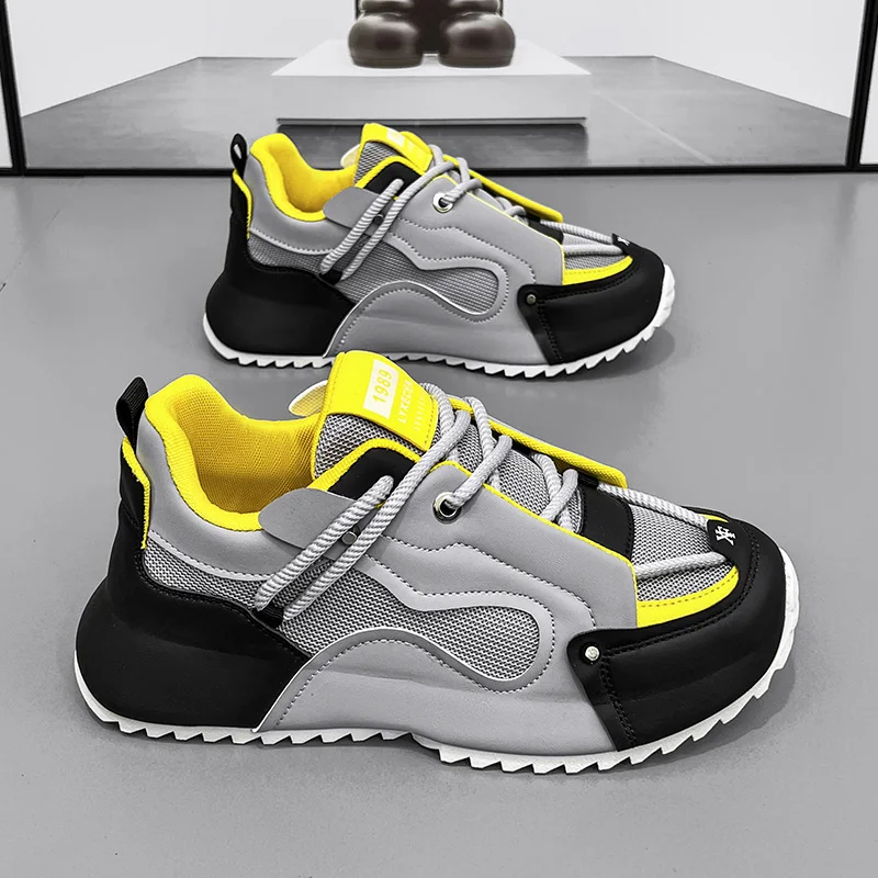 Chunky Sneakers Mens Designer Cover Bottom Sport Shoes Fashion Casual Microfiber Leather Upper Increased Internal Platform Shoes
